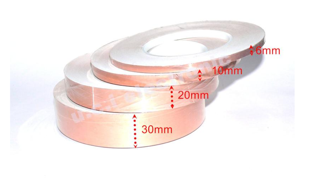 【UCI電子】(二T-4) 銅箔膠帶 單導銅泊單面導電純銅自粘 屏蔽 防輻射耐高溫 6mm 10MM 20MM 30MM