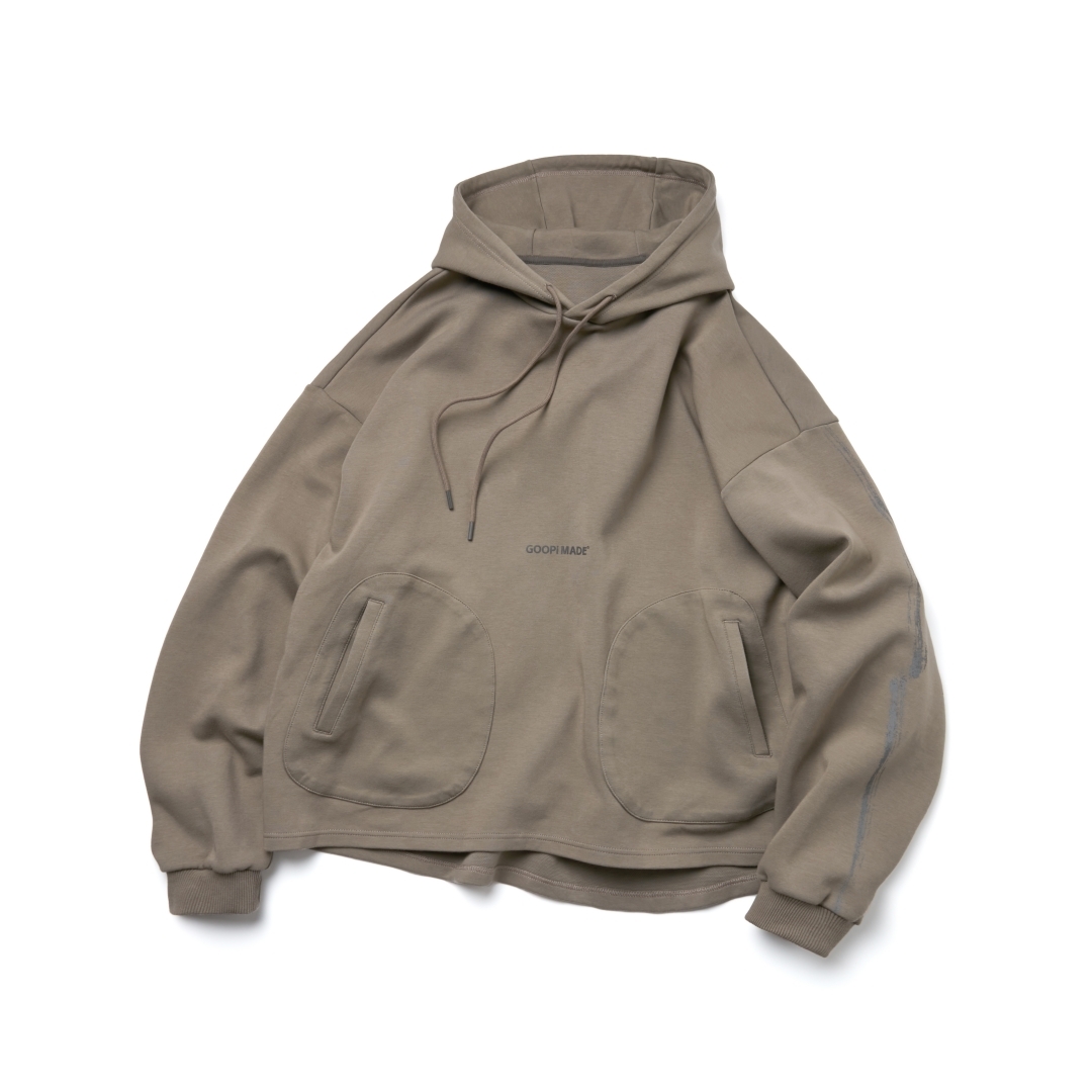 GOOPiMADE® 22AW VI-X01H - “6th” Logo Hoodie - Sand