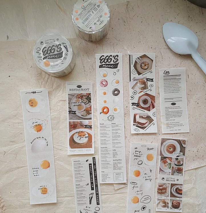 Egg's Menu 和紙膠帶（附離型紙）｜茄子先生