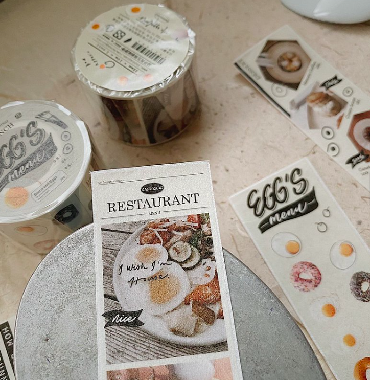 Egg's Menu 和紙膠帶（附離型紙）｜茄子先生