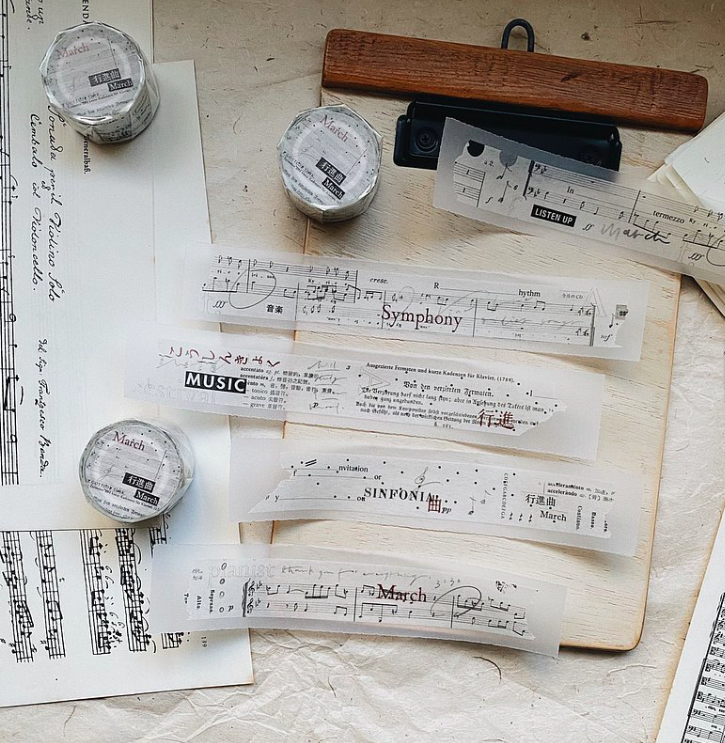 行進曲 March 和紙膠帶｜茄子先生