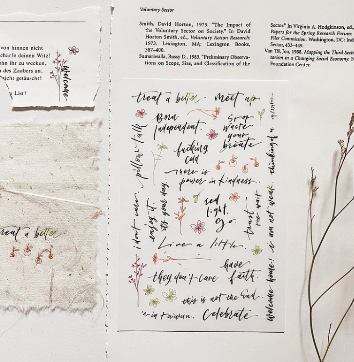 山桃抹茶 文字速寫III 2入轉印貼紙｜茄子先生