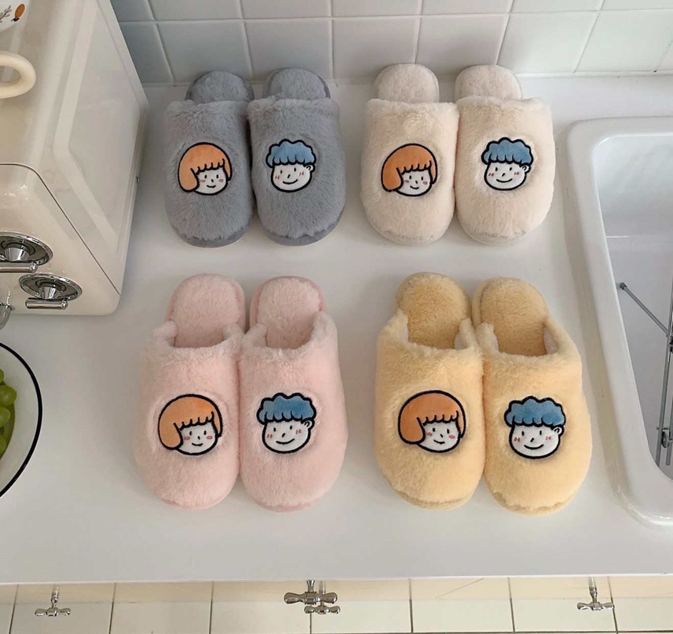 Q Couple 毛毛拖鞋(4colors)