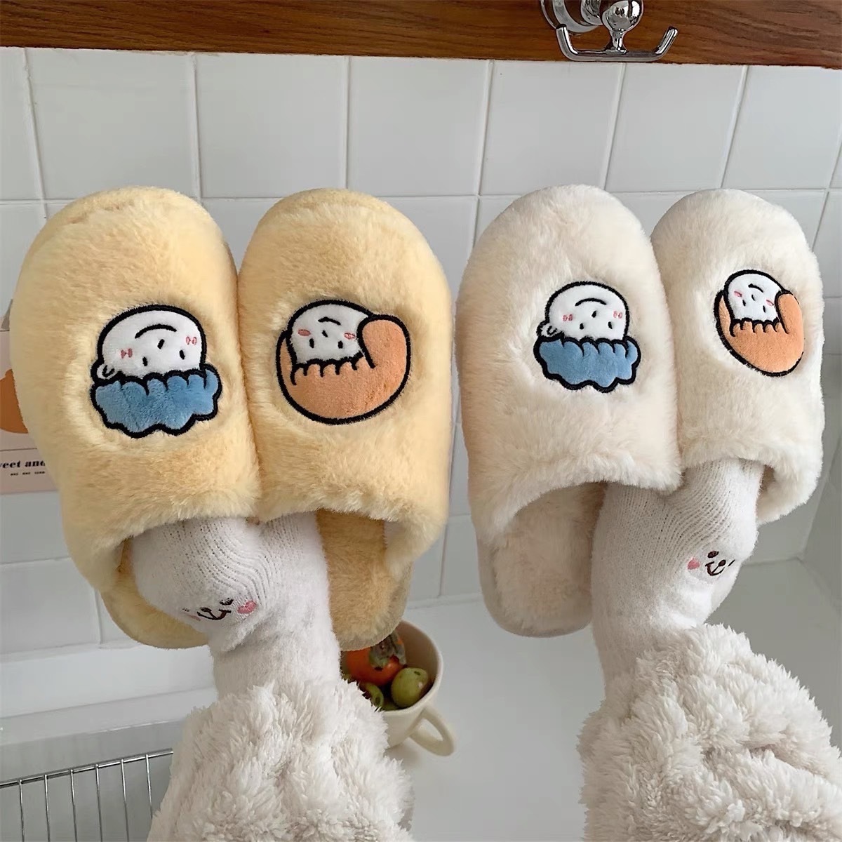 Q Couple 毛毛拖鞋(4colors)