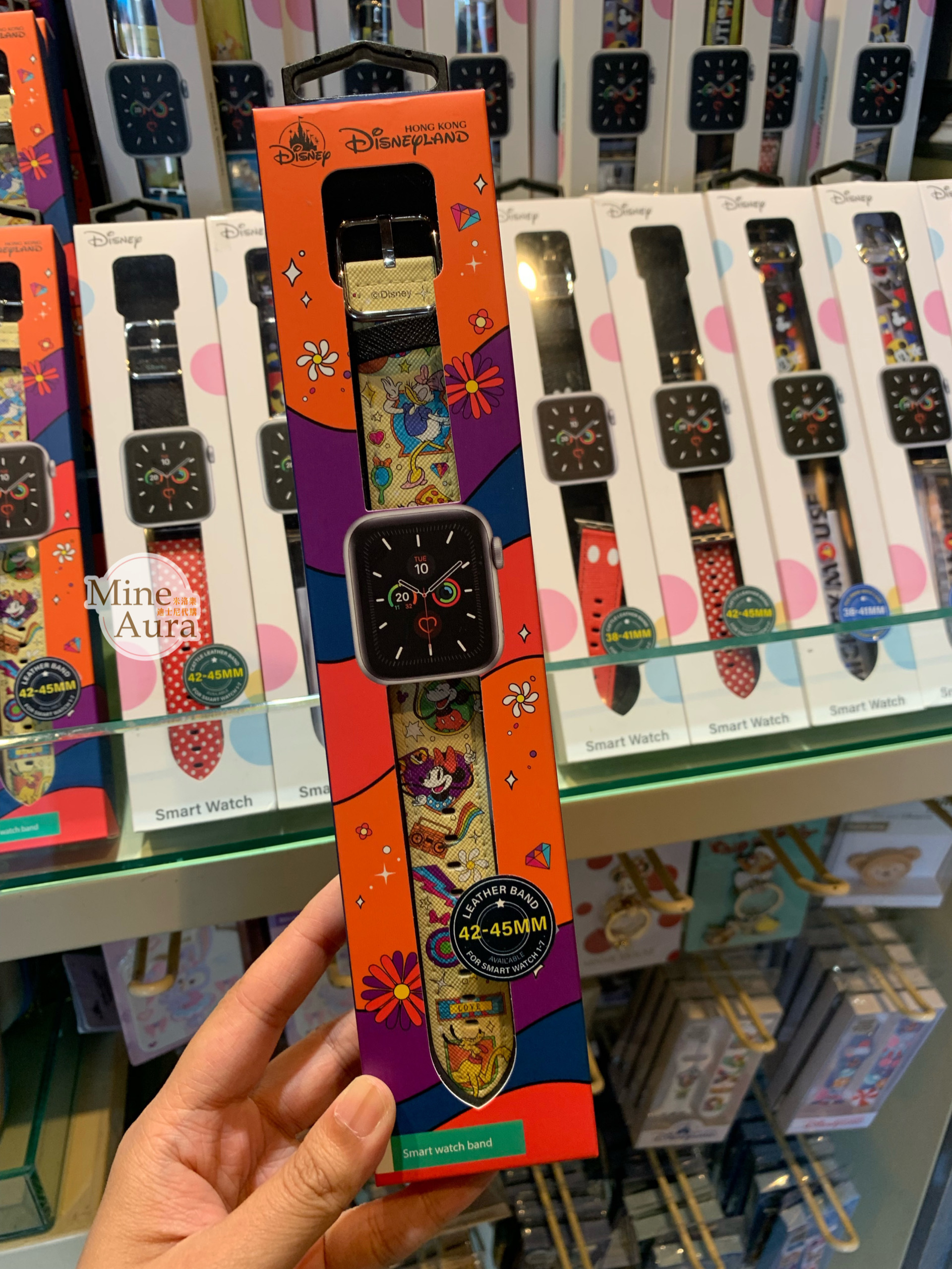 米奇 Mickey 好朋友集合 黃底 Apple Watch 錶帶 適用42-45mm -香港迪士尼樂園
