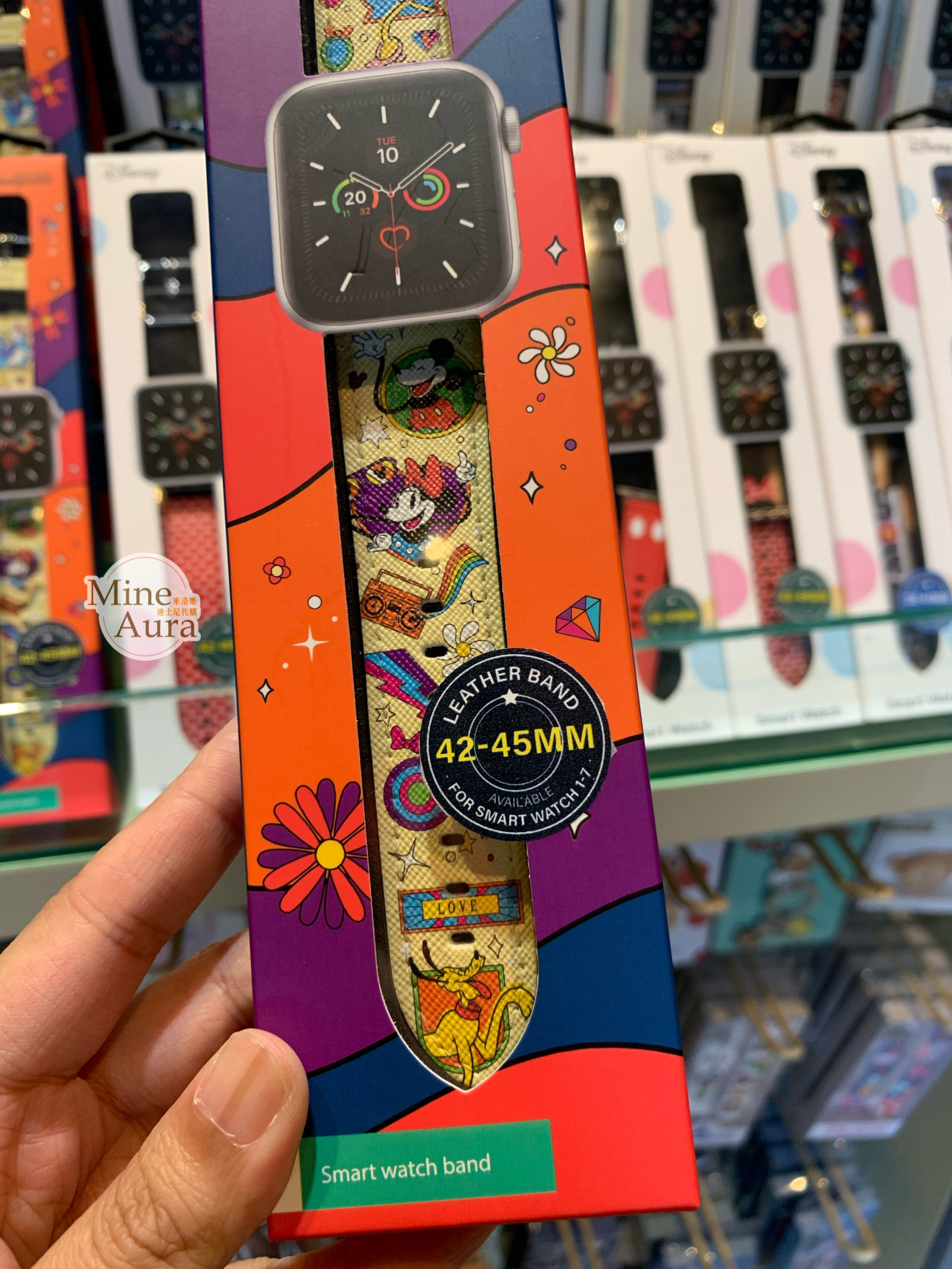 米奇 Mickey 好朋友集合 黃底 Apple Watch 錶帶 適用42-45mm -香港迪士尼樂園