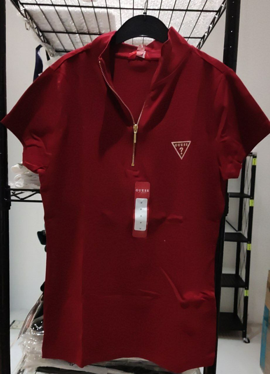 [S] GUESS NEYLA MOCK NECK TOP,BEET JUICE RED, QBBP12K9TJ3-BEET JIUCE RED [FINAL SALE] (SGU173)