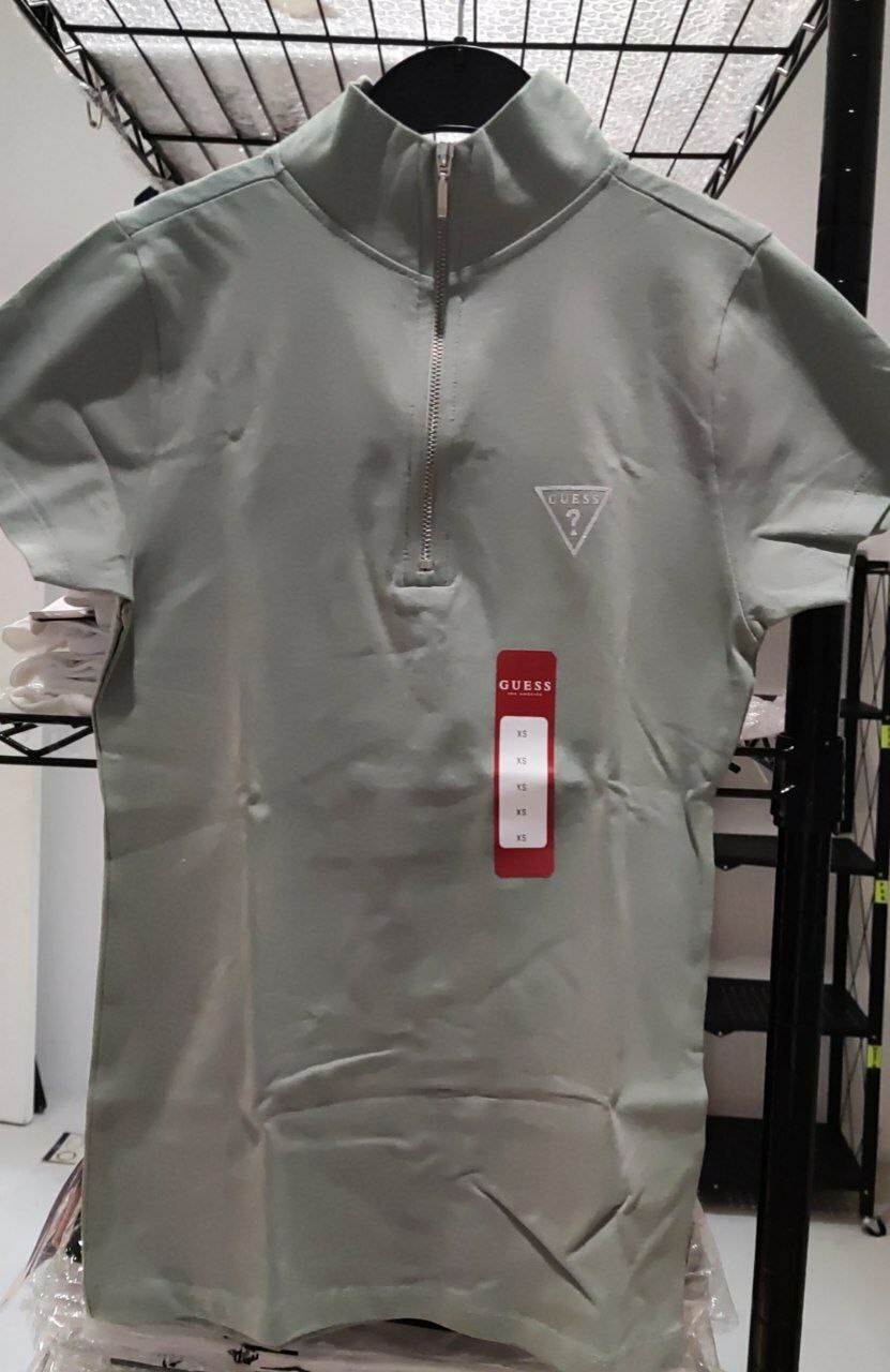 [S] GUESS NEYLA MOCK NECK TOP,MINERAL GREY, QBBP12K9TJ3-MINERAL GREY [FINAL SALE] (SGU174)