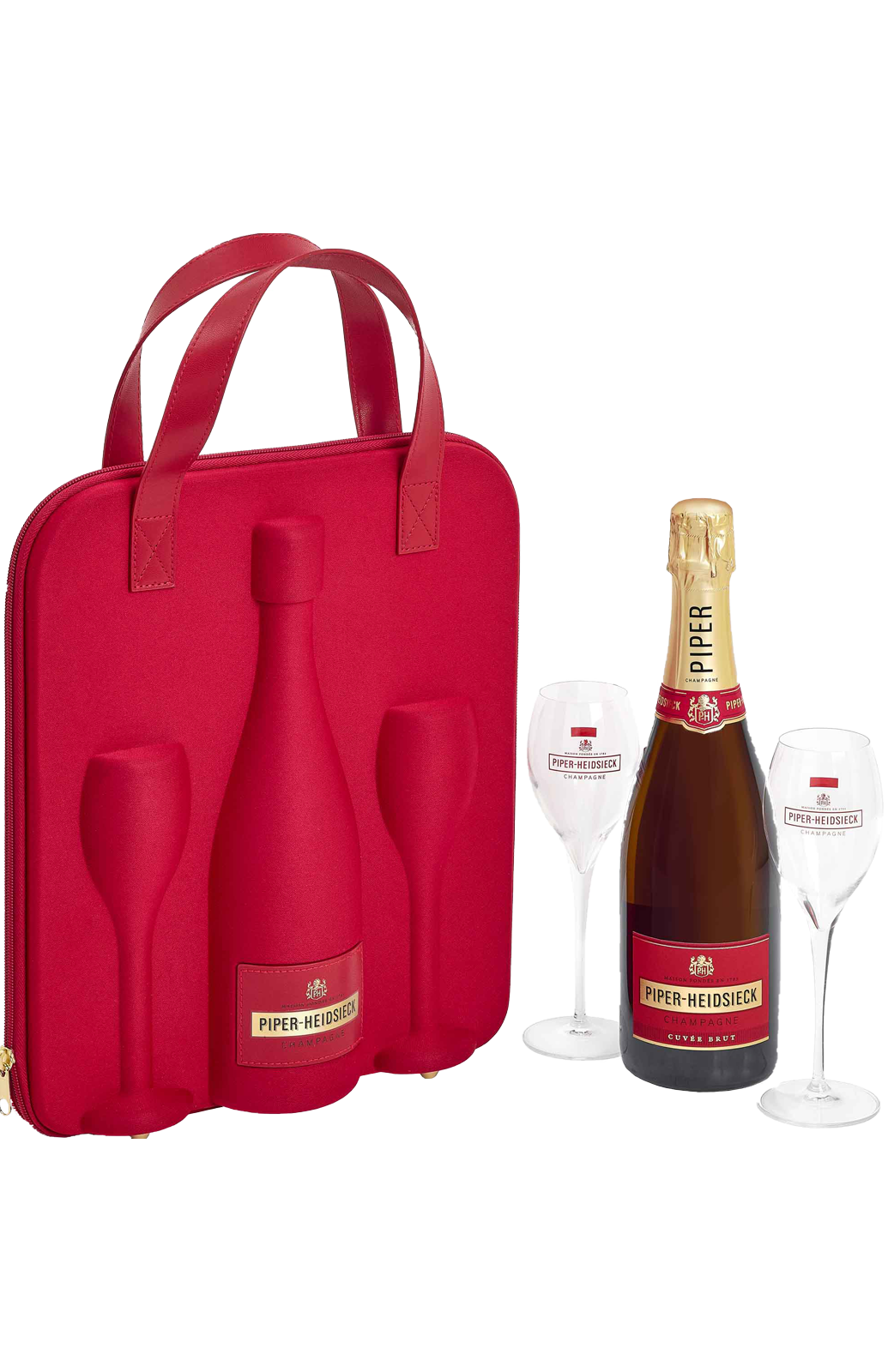 Piper Heidsieck Cuvee Brut Travel Flute Gift Set (1 Bot
