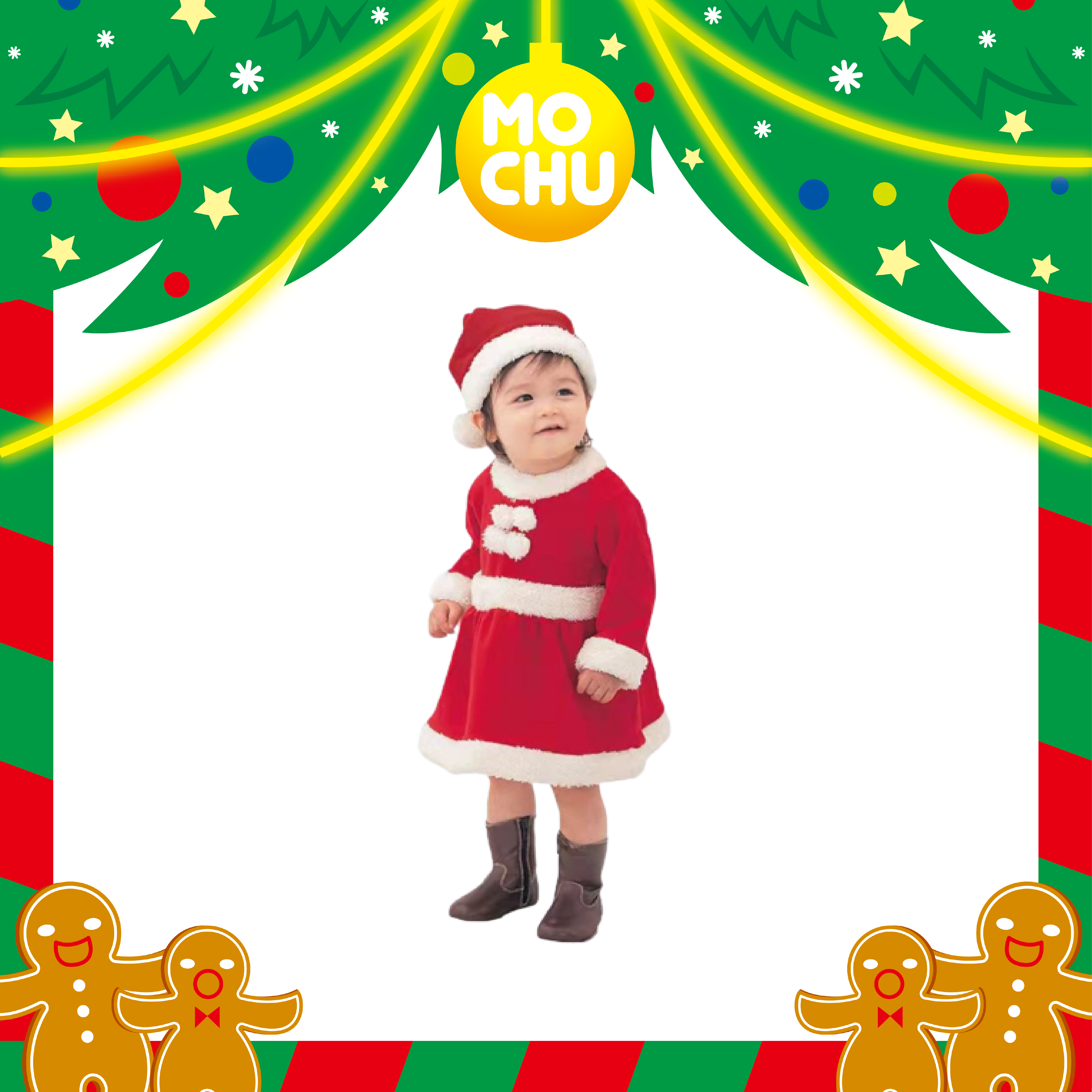 (110.120cm現貨)經典聖誕連衣裙套裝