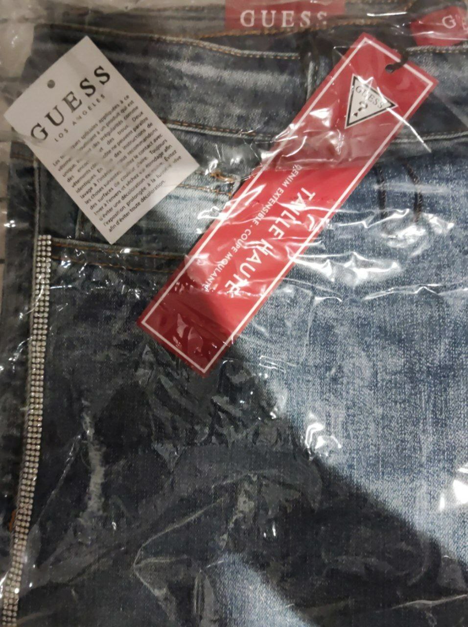 [S] GUESS PIATA HR CRYSTAL TRIM SKINNY,LIGHT DESTROYED WASH, Q1OA06R43E0-LIGHT DESTROYED WASH [FINAL SALE] (SGU180)