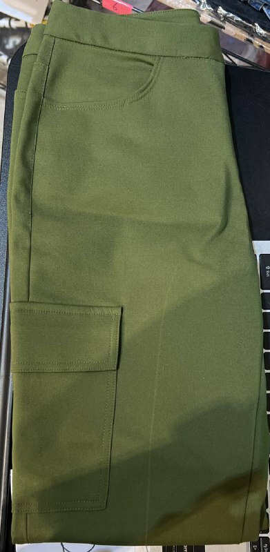 [S] DKNY ORGANIC MODERN HIGH RISE CROP PANTS,GREEN, D1DK0R58-CYP [FINAL SALE] (SD224)