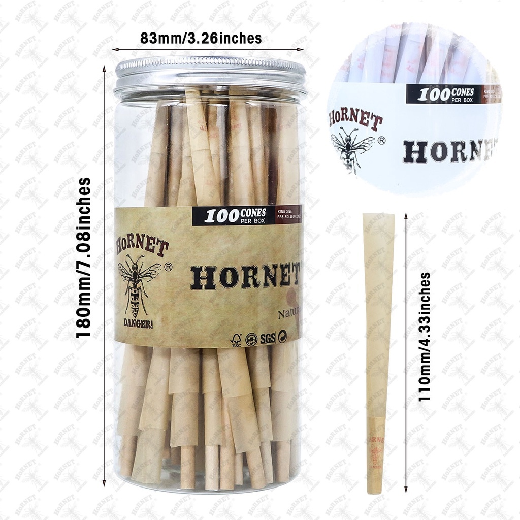 【HORNET/大黃蜂】天然木紙/白紙/百元美鈔、110mm預捲煙