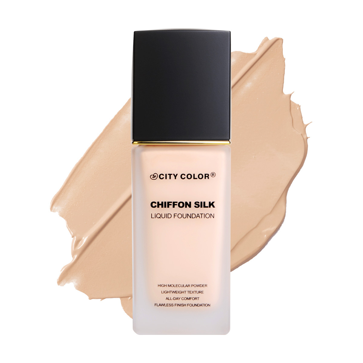 CITYCOLOR 雪紡輕霧絲光粉底/入+高密度專業無痕粉底刷/入