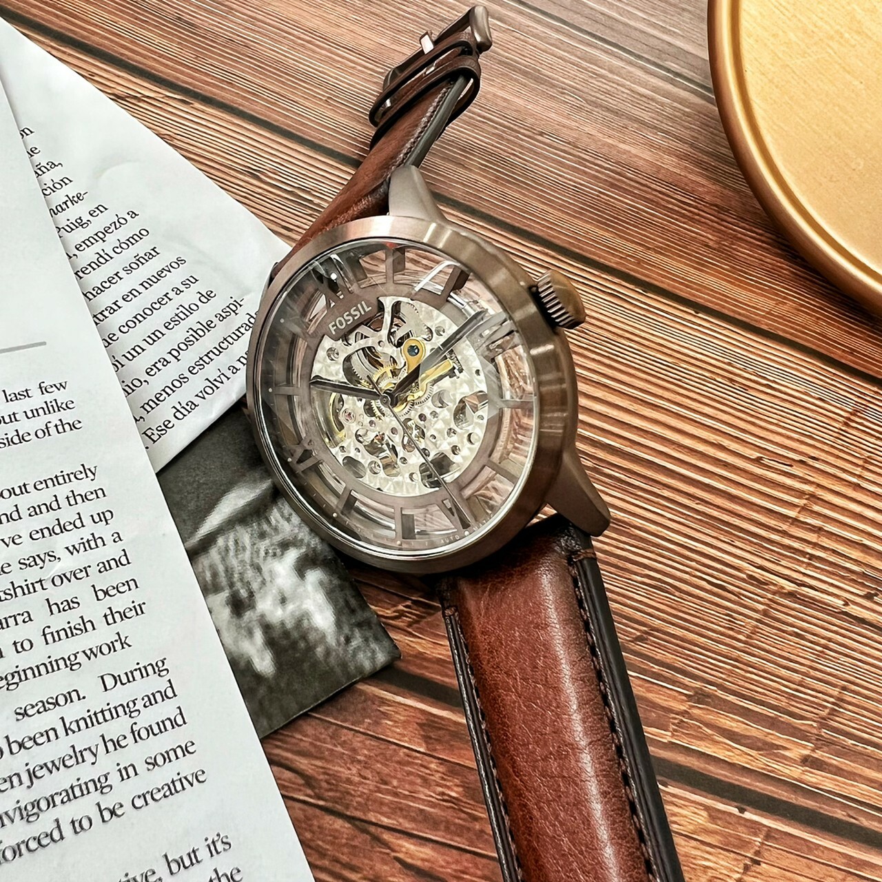 【Fossil】Townsman 摩登都會機械真皮腕錶 ME3225 44mm 現代鐘錶