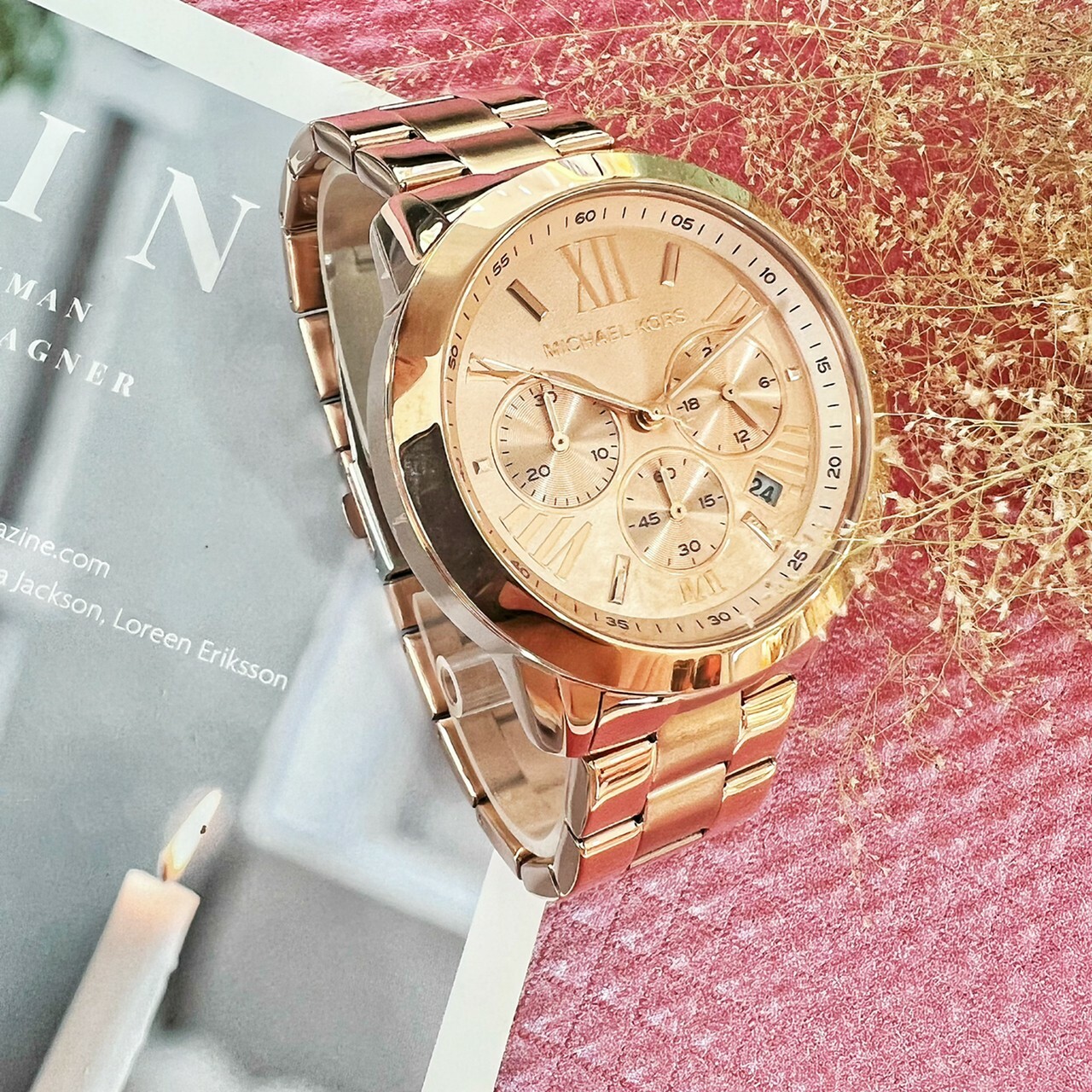 【MICHAEL KORS】經典時尚玫瑰金三眼腕錶 MK5778 40mm 現代鐘錶