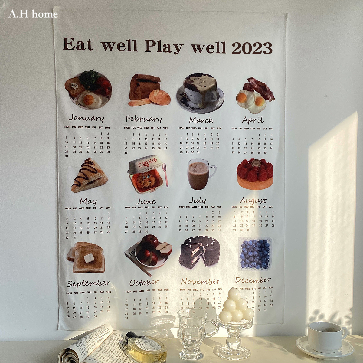 【ＡＨ544】韓國ins2023美食年曆掛布