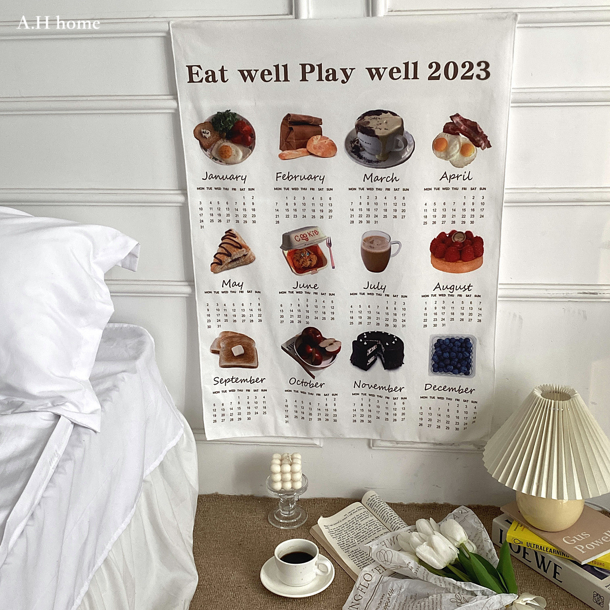 【ＡＨ544】韓國ins2023美食年曆掛布