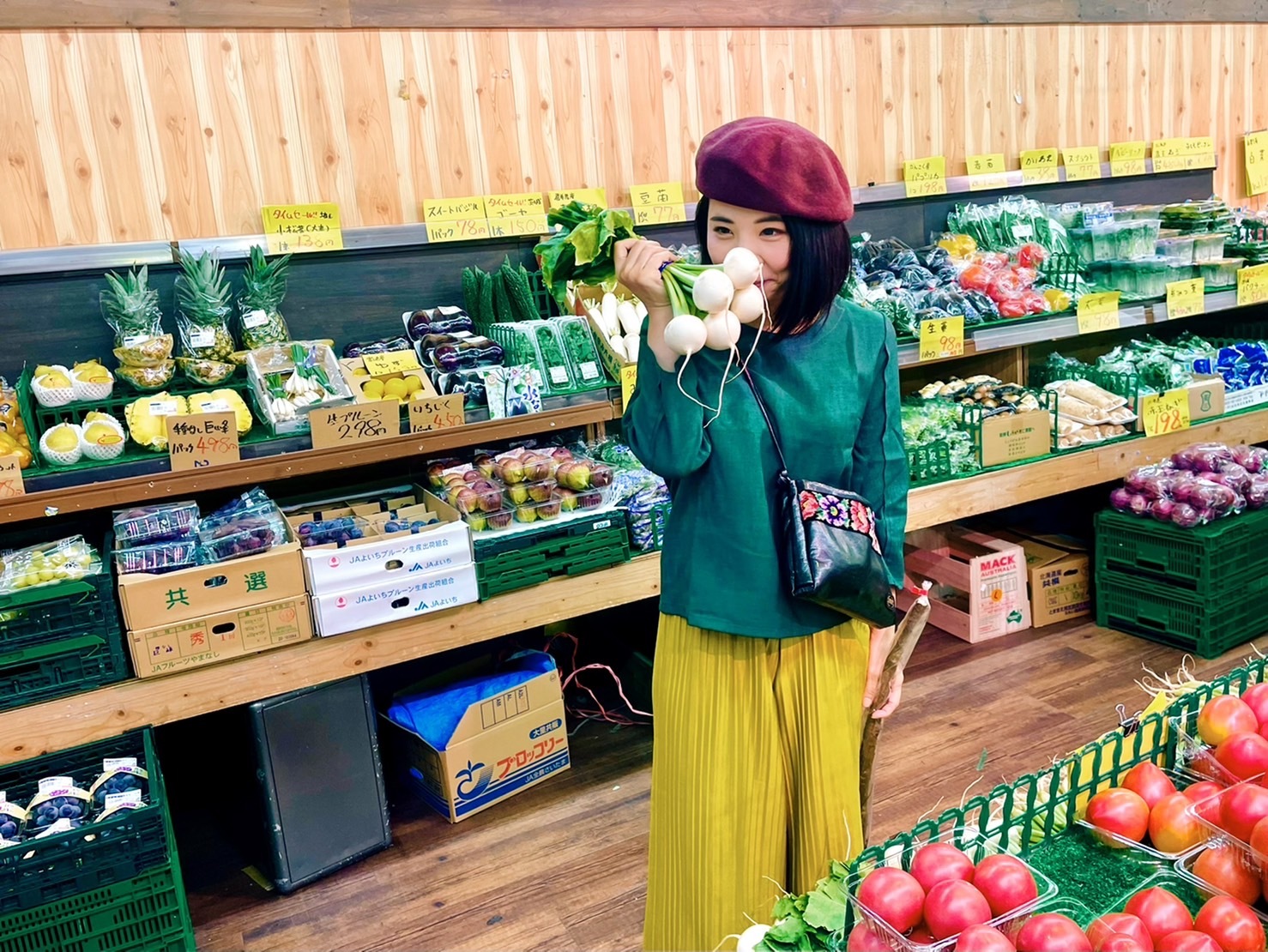 森林麻感七分袖上衣