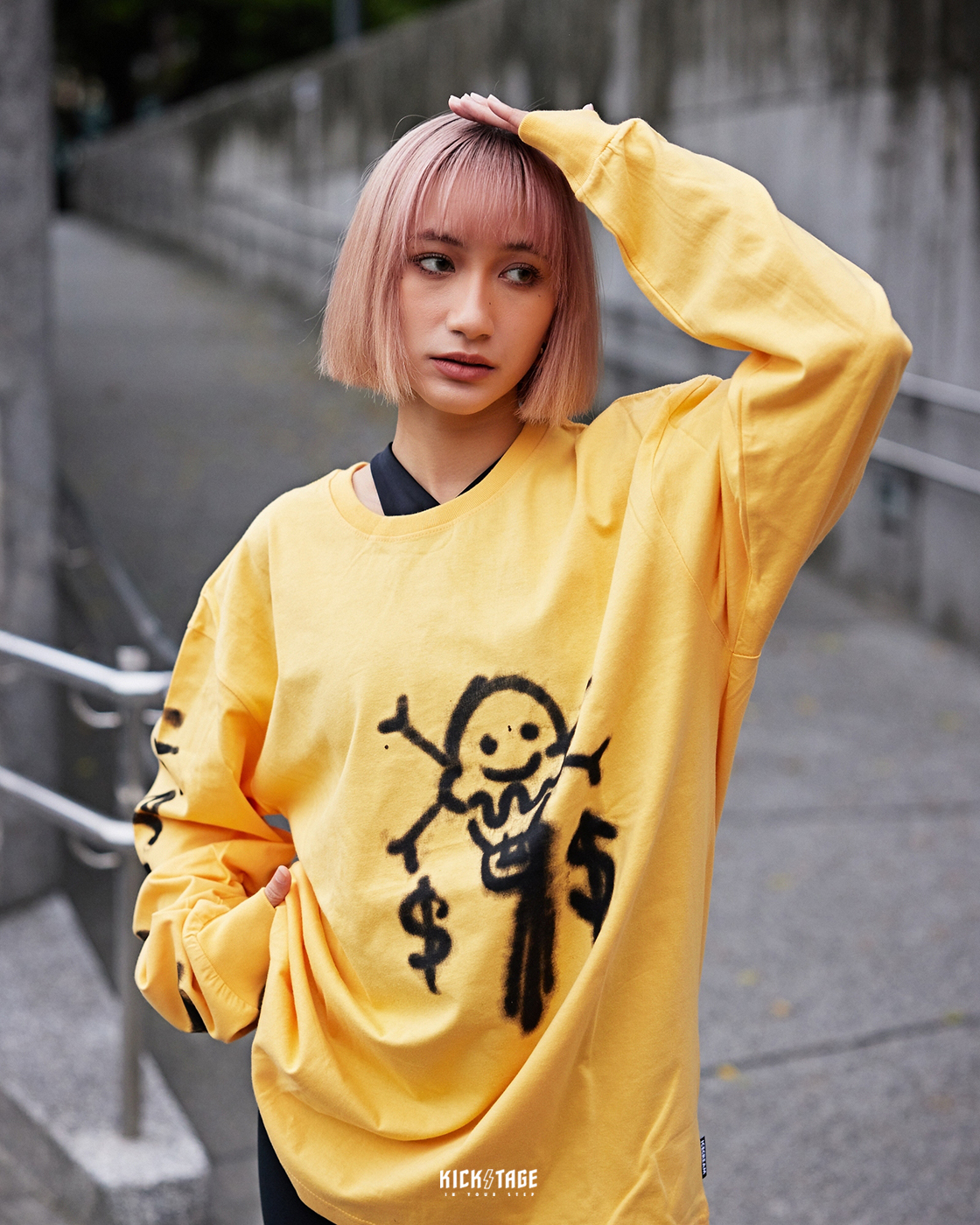 **特價商品售出不退換**男女款 ICE CREAM SPRAY PAINT LS 黑色 黃色 西瓜紅 骷顱 冰淇淋 手臂LOGO 噴漆 塗鴉 長T【421-4308】