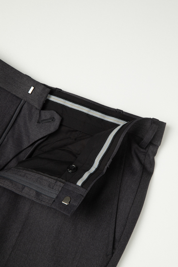 灰色彈性修身西裝褲-內部