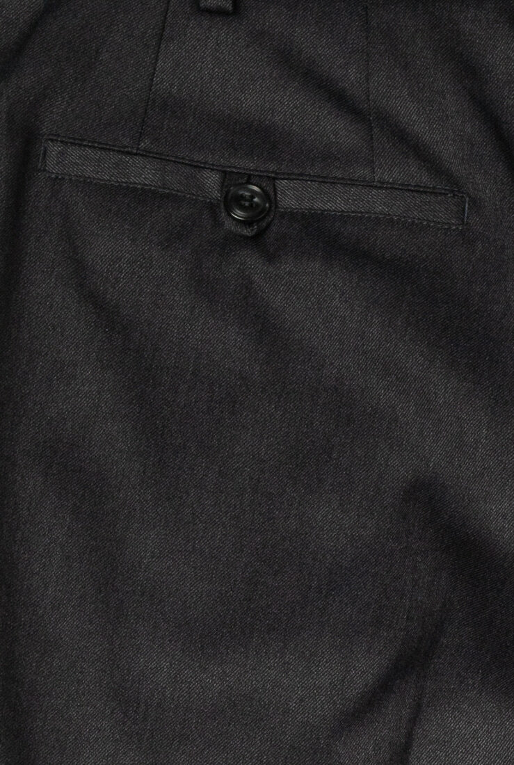 灰色彈性修身西裝褲-後口袋