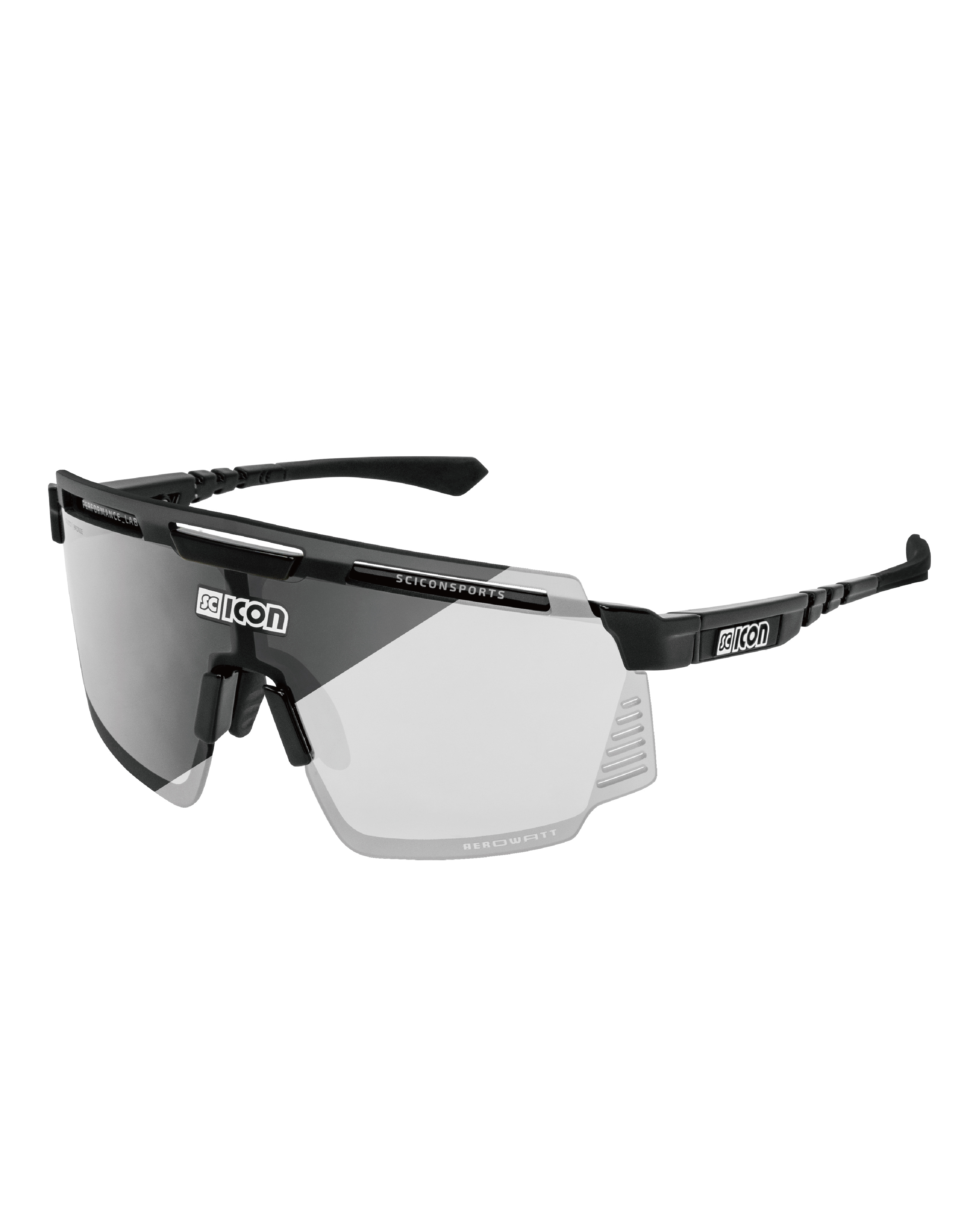 【SCICON】AEROWATT 運動眼鏡 亮光黑框 / 變色鏡片