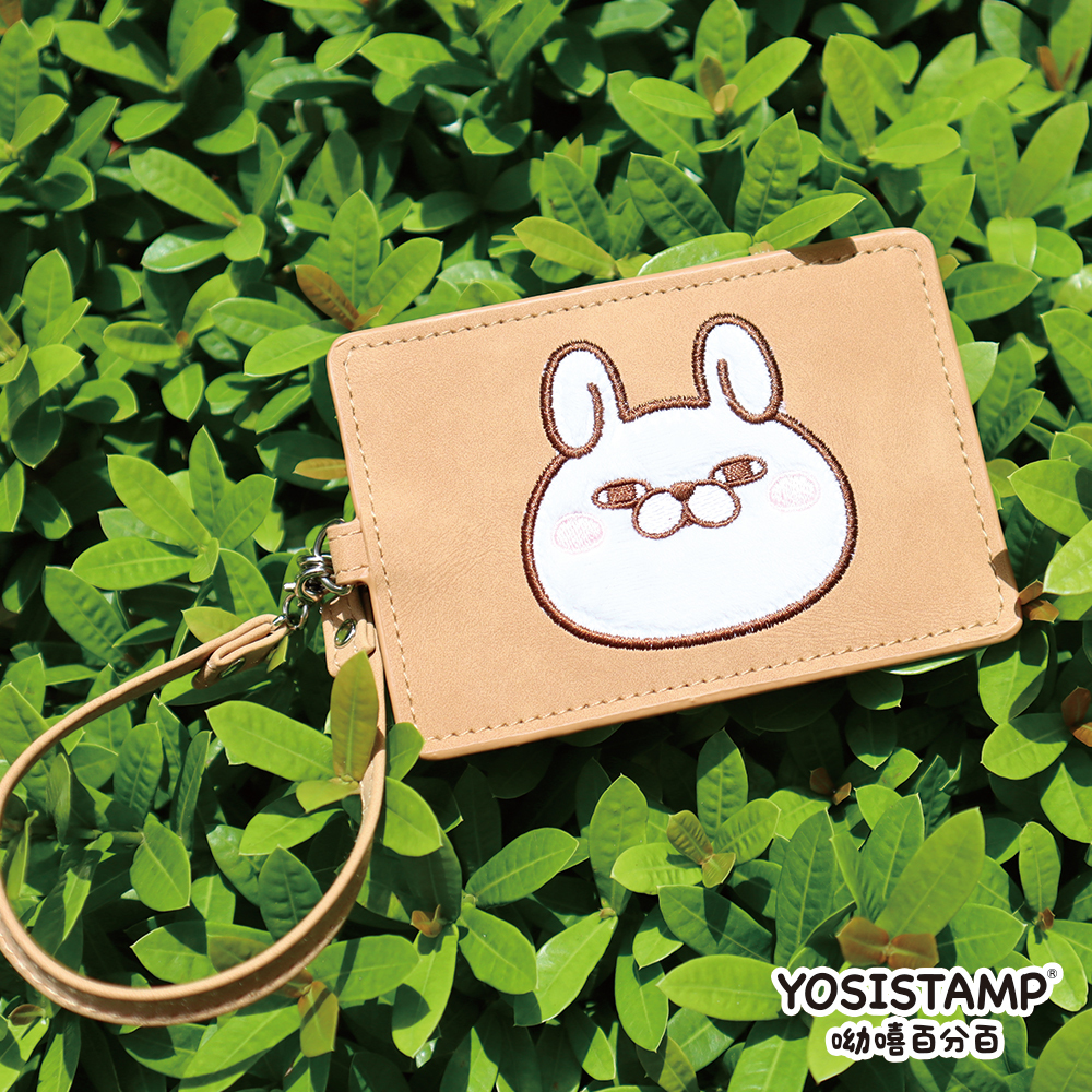 呦嘻百分百皮革絨毛票卡夾