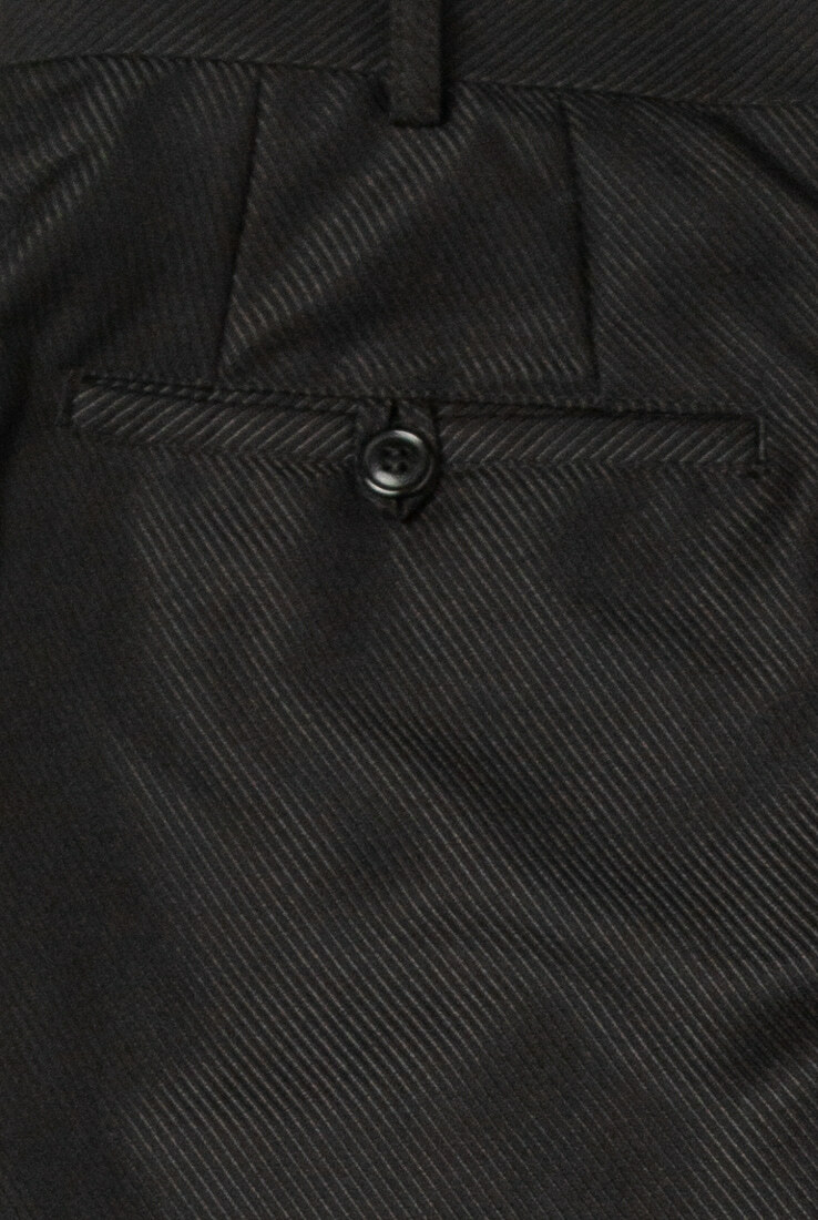 黑色斜紋修身西裝褲-後口袋