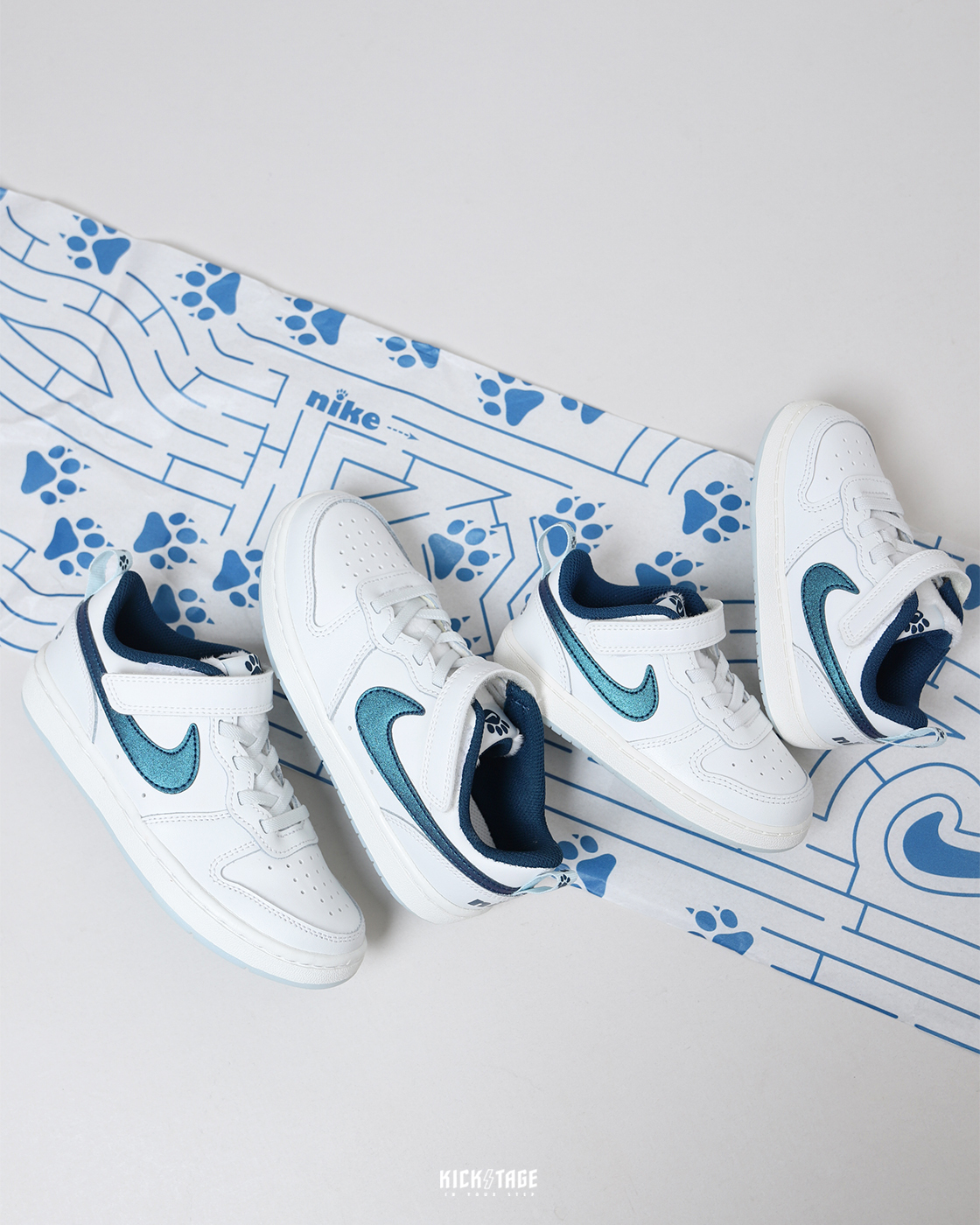 Nike Court Borough Low 2 SE 北極熊 熊掌 白藍 毛毛 低筒休閒鞋 PS【中童 DQ5980-100】TD【小童 DQ5981-100】小童鞋