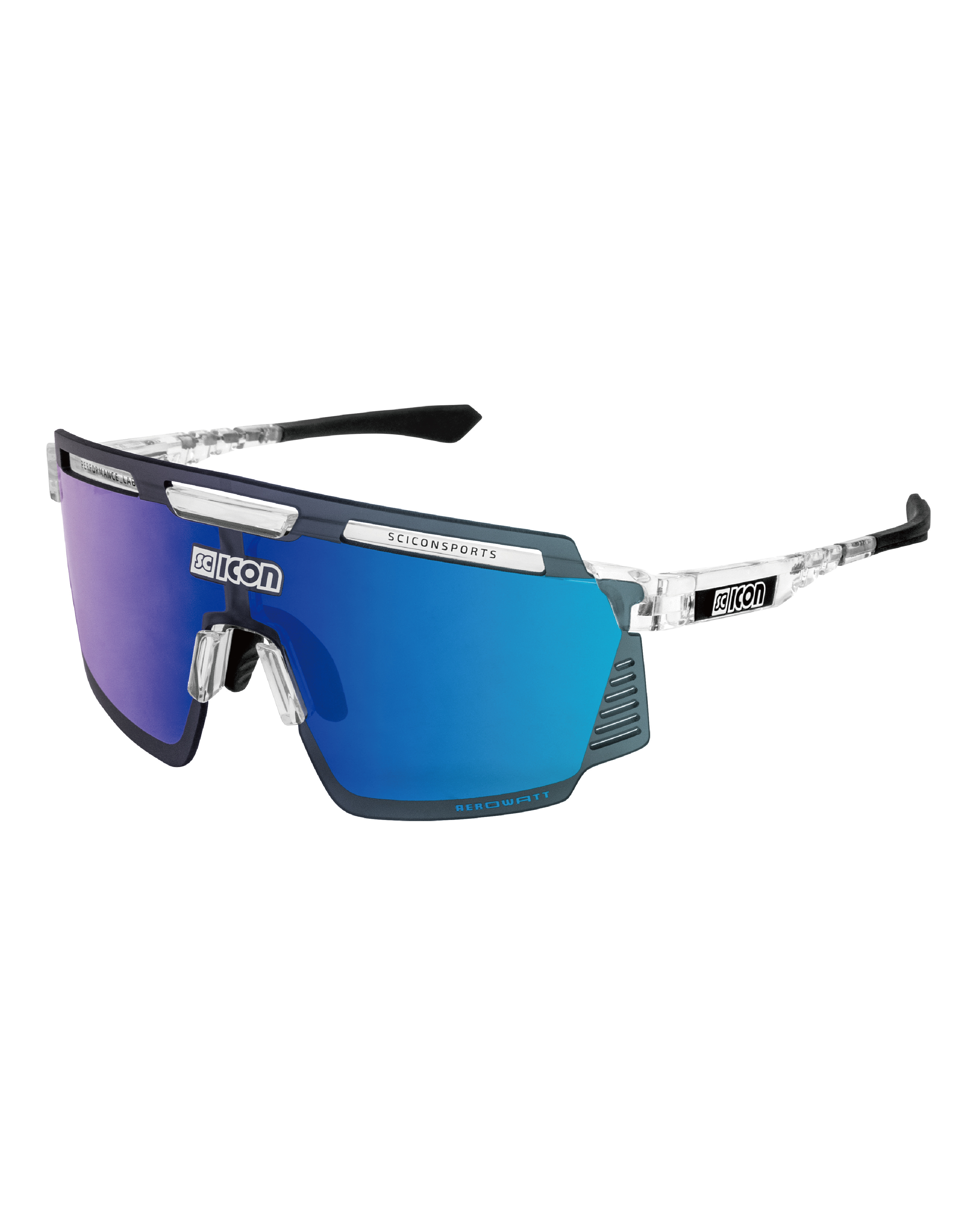 【SCICON】AEROWATT FOZA 運動眼鏡 透明鏡框 / 鏡面藍片