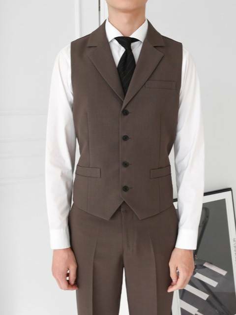 Dio卡拉馬甲翻領西裝背心