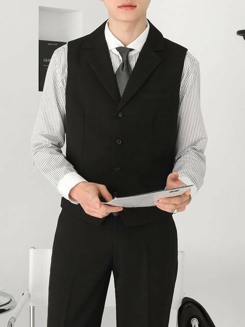 Dio卡拉馬甲翻領西裝背心