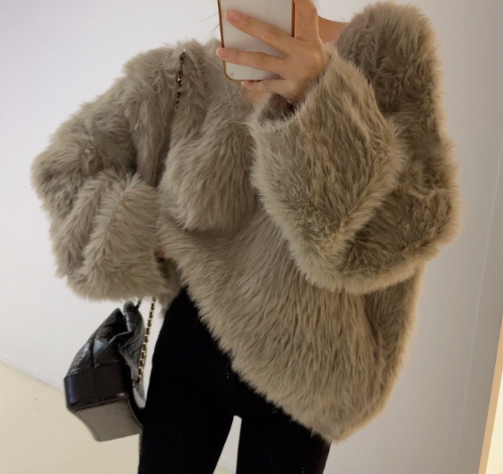 ᴷᴼᴿᴱᴬ 🇰🇷V領水貂絨針織上衣 (五色）