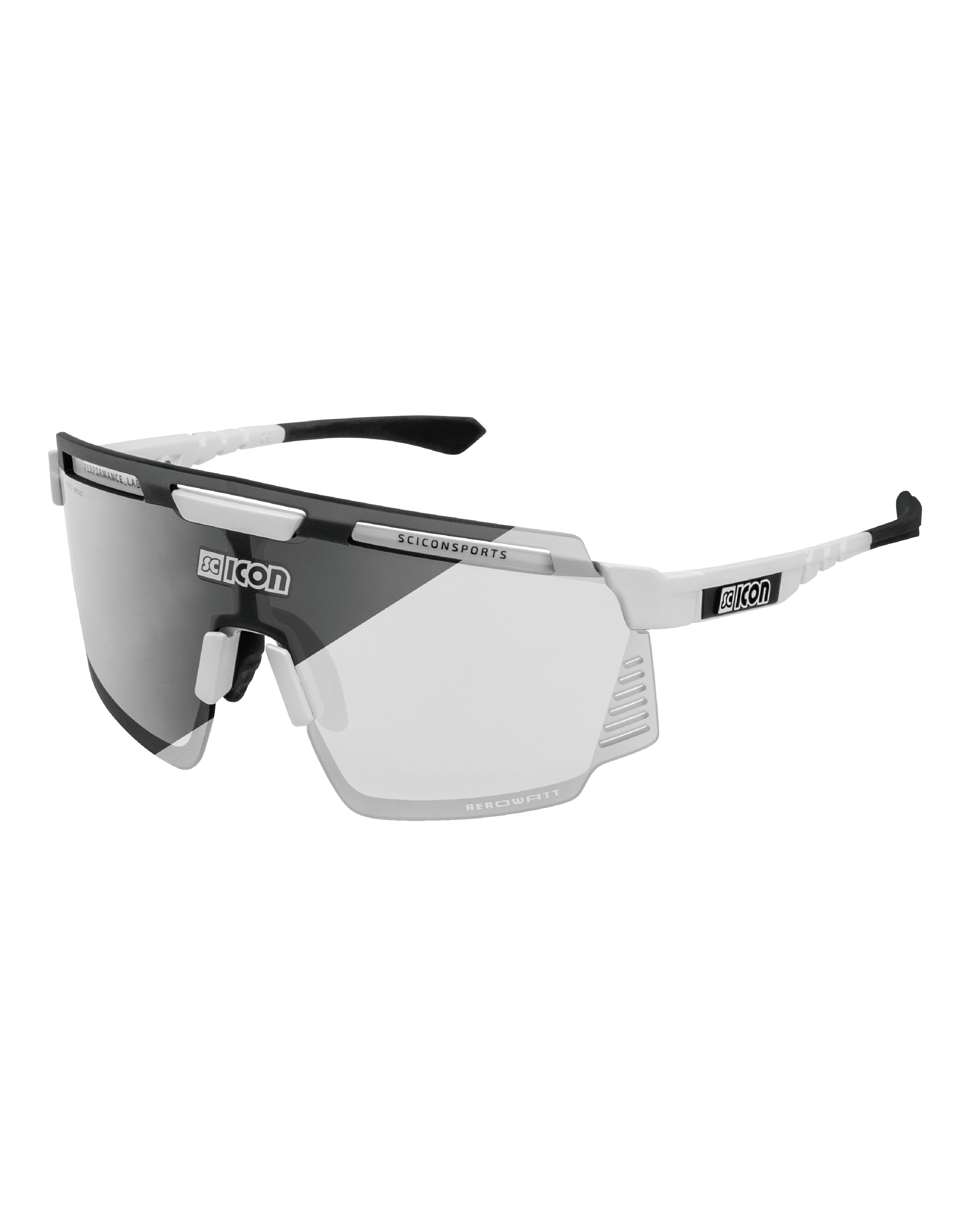 【SCICON】AEROWATT FOZA 運動眼鏡 亮光白框 / 變色鏡片