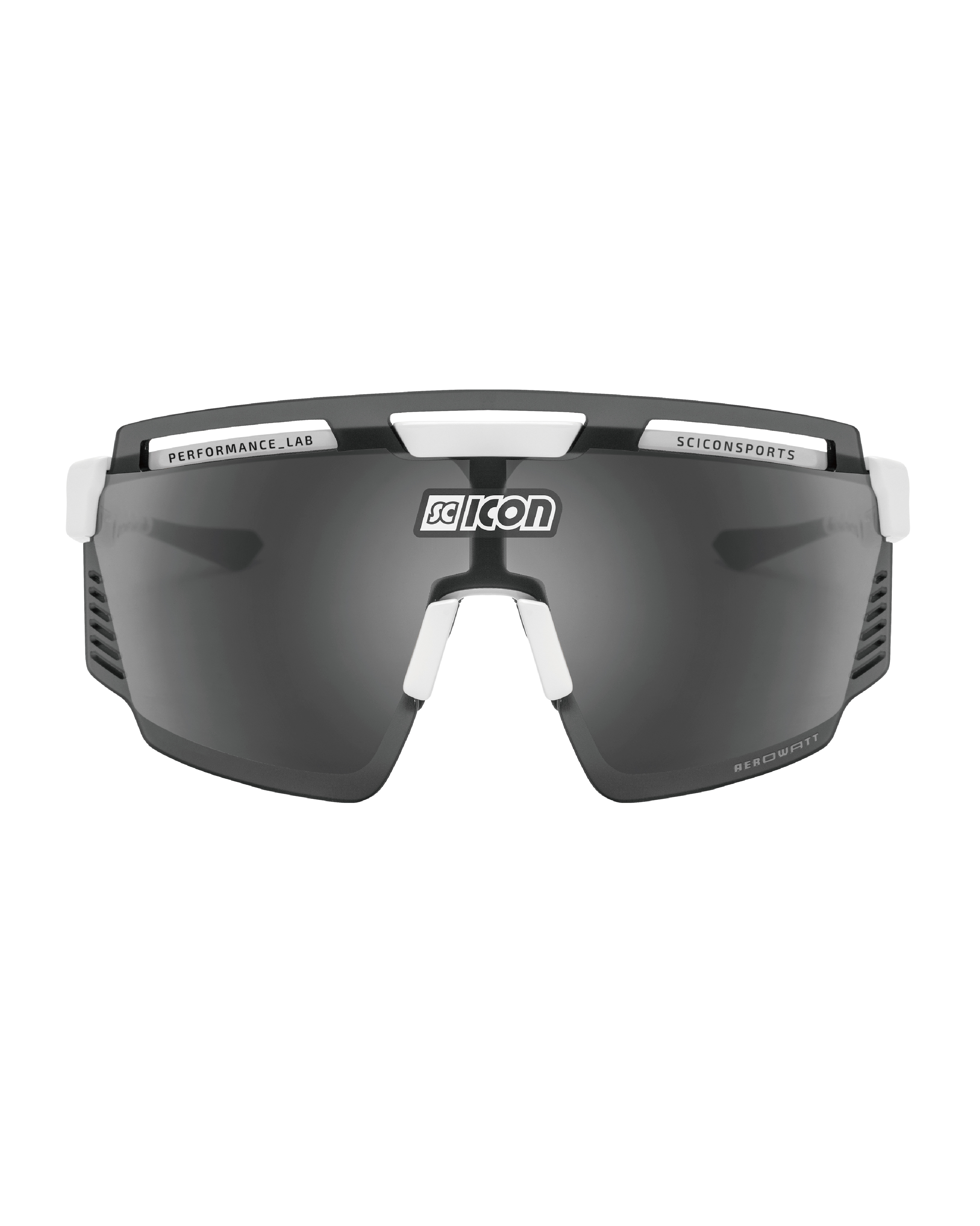 【SCICON】AEROWATT FOZA 運動眼鏡 亮光白框 / 鏡面銀片