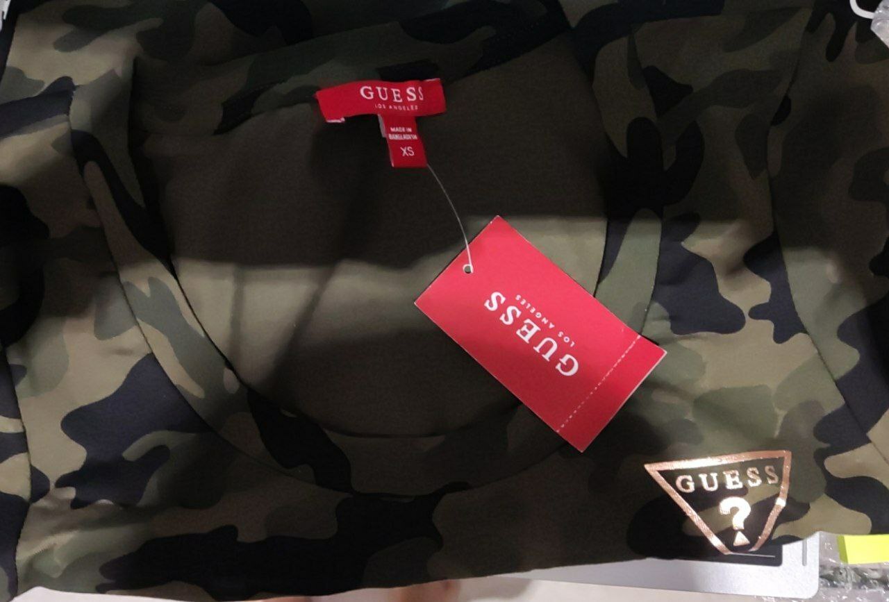 [S] GUESS ANNA LOGO T SHIRT DRESS ,BROOKS CAMO, 195124119957 [FINAL SALE] (SGU184)