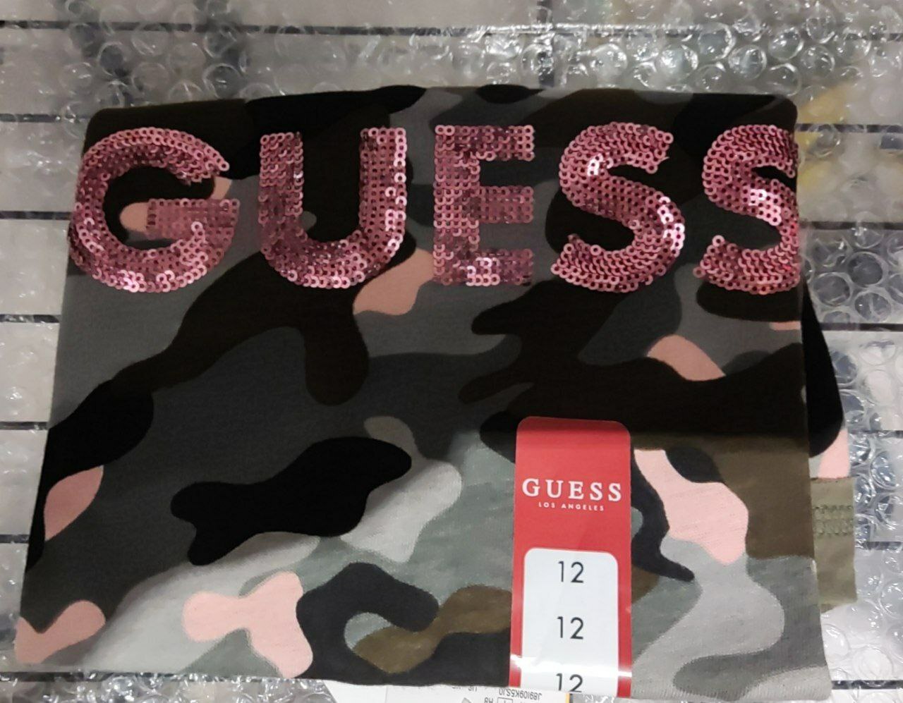 [S] GUESS JOCELYN CAMO TEE,CAMO GREEN, J89I09K5SJ0-CAMO GREEN [FINAL SALE] (SGU186)