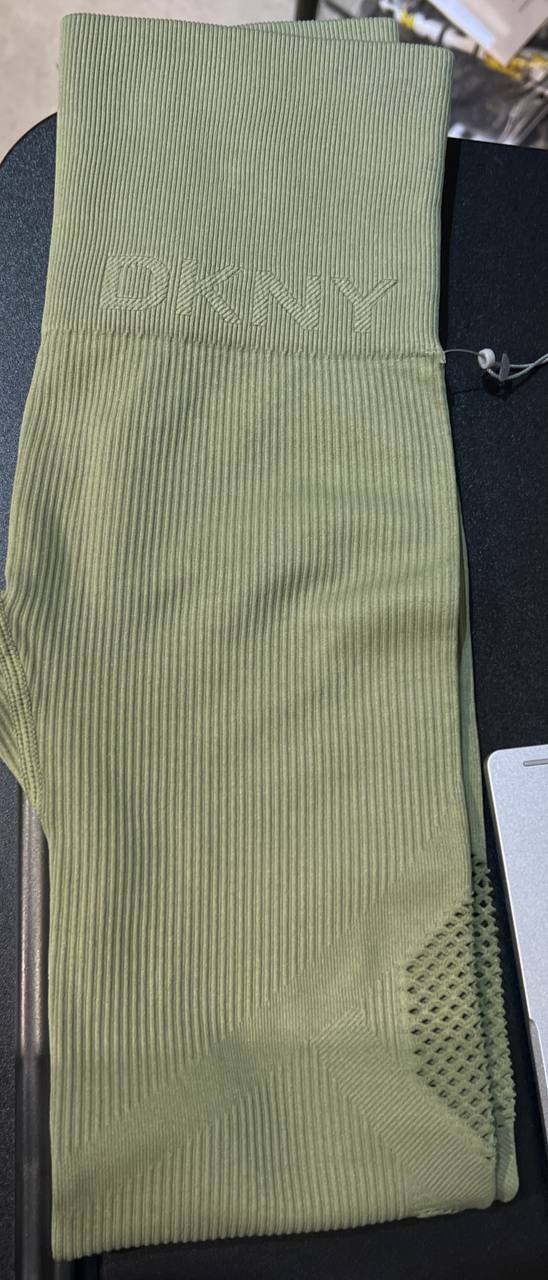 [S] DKNY HIGH WAISTED 7/8 RIB SEAMLESS TIGHT,OLIVE, DP1P2594-OLV (SD234) [FINAL SALE]