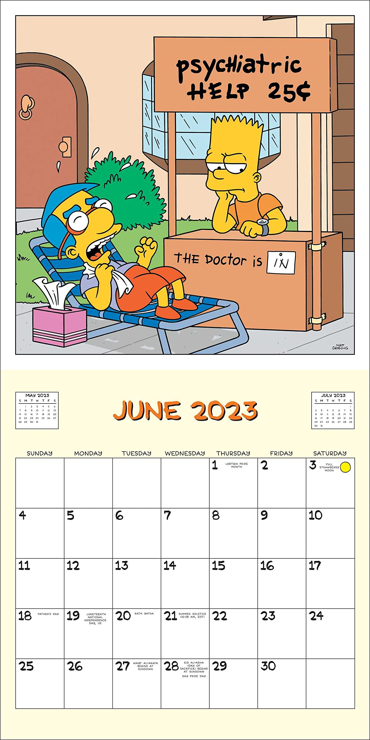 The Simpsons - Wall Calendar 2023年新版日曆 30 x 60cm / 辛普森家庭