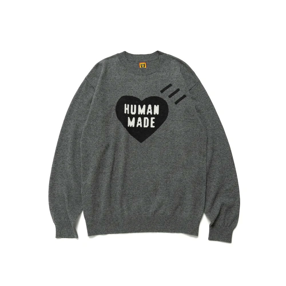 HUMAN MADE HEART L/S KNIT SWEATER 大愛心字體長袖針織衫