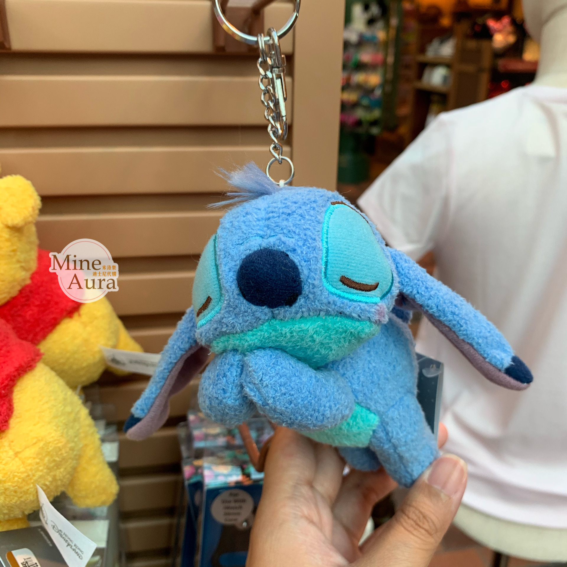 史迪奇 Stitch 趴趴睡顏 睡姿 趴姿 絨毛 鑰匙圈 吊飾 星際寶貝 Lilo & Stitch -香港迪士尼樂園