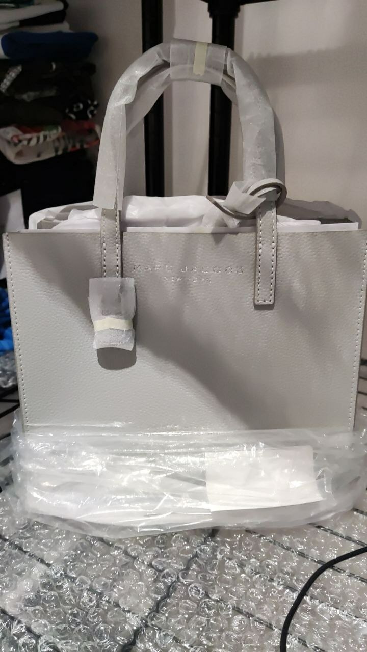 [S] MARC JACOBS LIGHT GREY GRIND TOTE, 191267834429 (SMJ42)