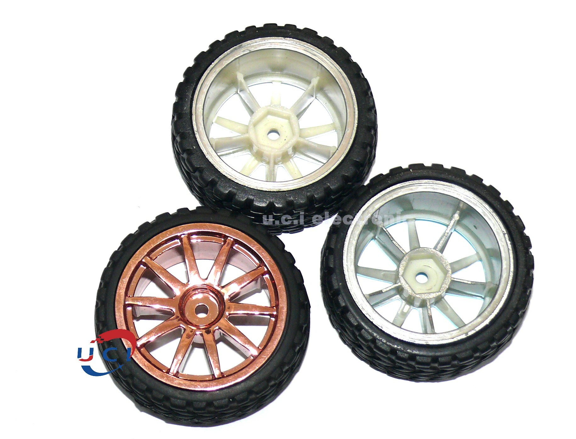 【UCI電子】(k-4) 智能 小車 車輪 65mm橡膠 輪胎 六角 孔 DIY模型玩具機器人配件1:10