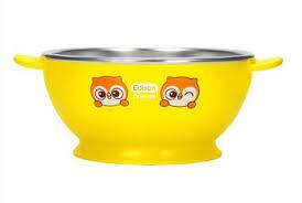 韓國製 Edison 不銹鋼防滑飯碗 - BPA FREE -黃色