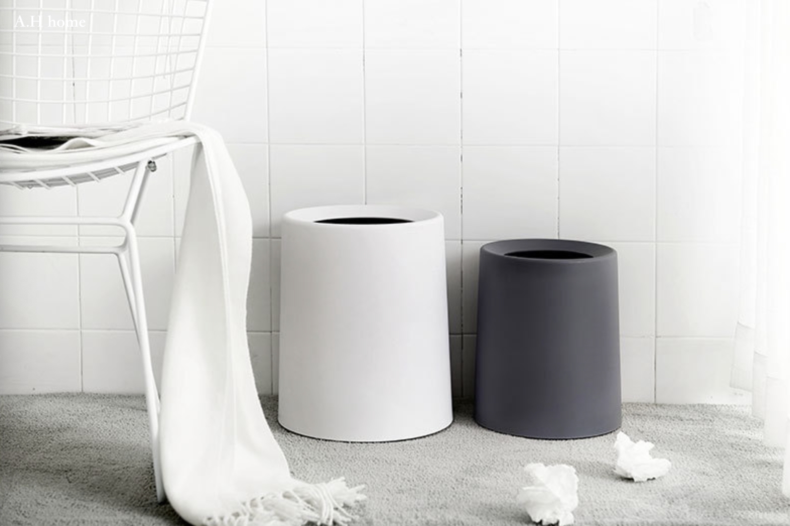 【ＡＨ717】北歐簡約磨砂垃圾桶