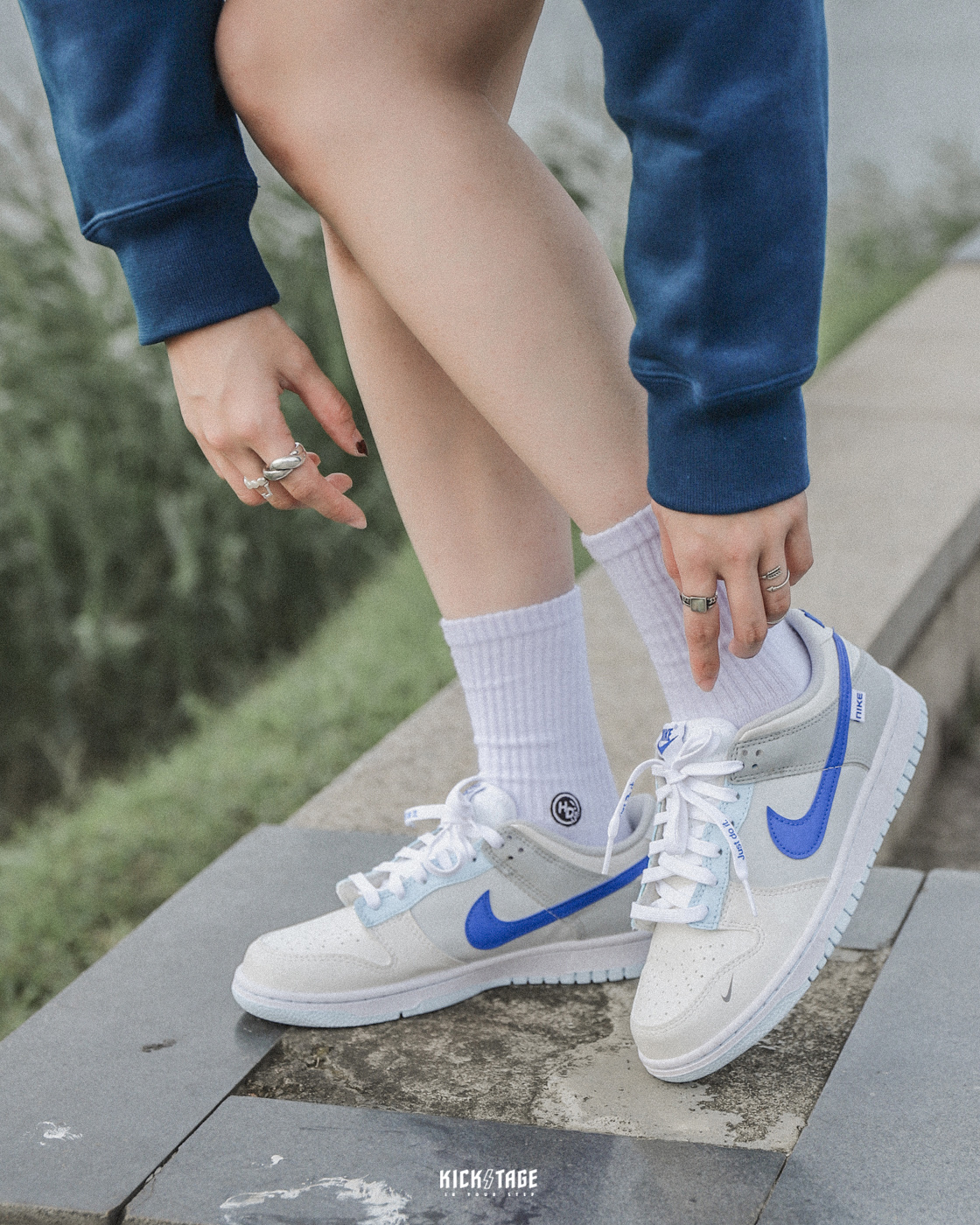 NIKE DUNK LOW (GS) IVORY HYPER ROYAL 海鹽休閒鞋【FB1843-141】