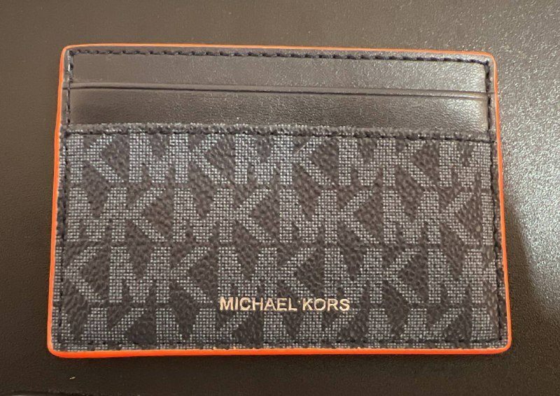 [S] MICHAEL KORS CARD CASE WITH ID,BLACK PALM, 193600691249 (SMK213)