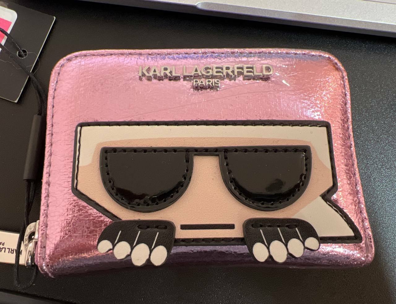 [S] KARL LAGERFELD PINK MAYBELLE CARD CASE, 194775562792 (SKL308) [FINAL SALE]