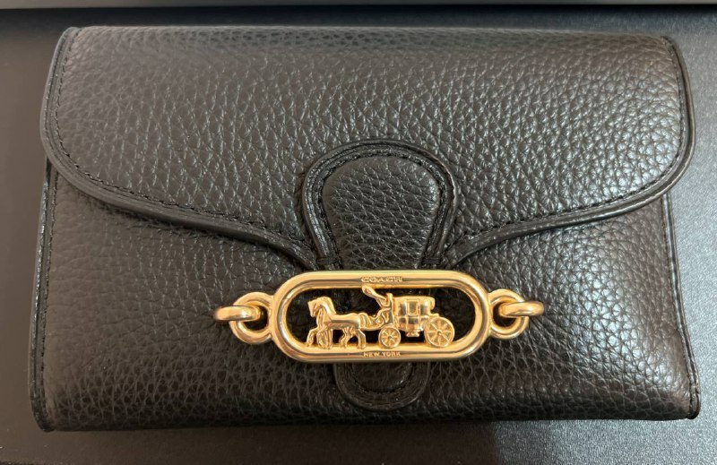 [S] COACH BIFOLD WALLET, BLACK, 193971653938 (SCO133)